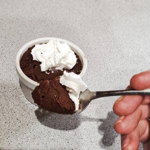 Chocolate Custard with whipped cream