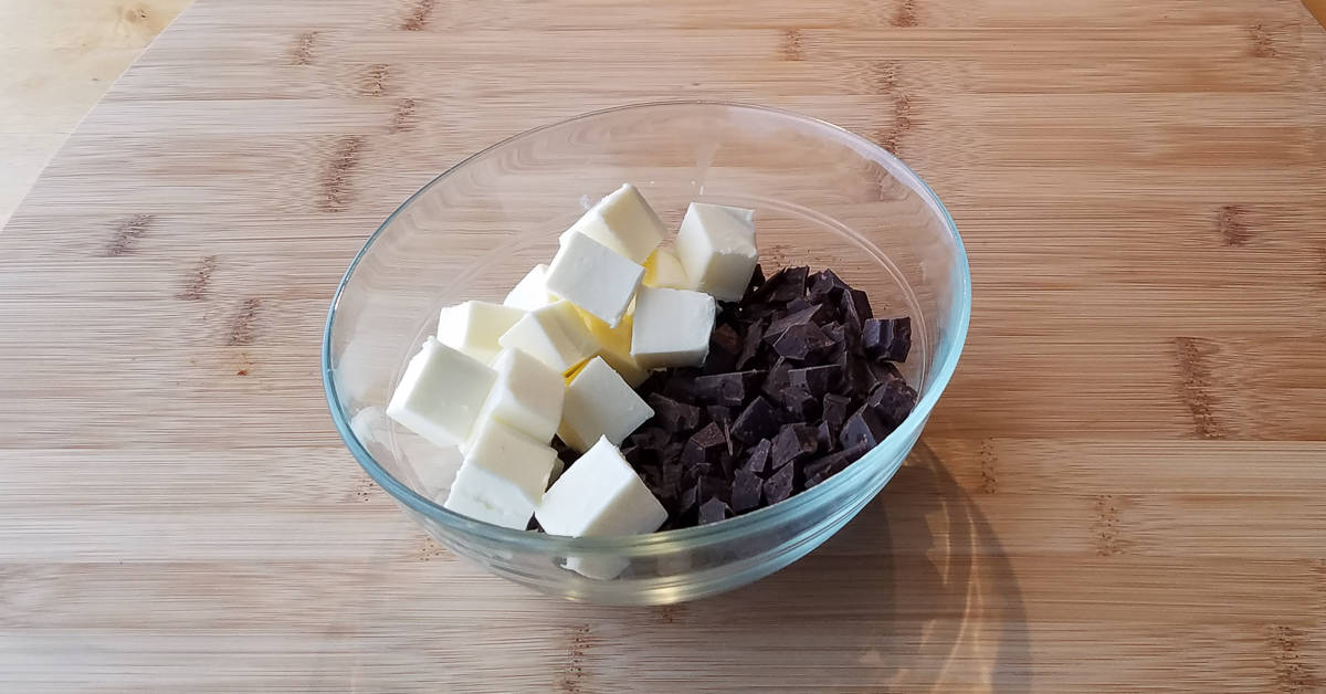 Cream Cheese Brownies butter and chocolate