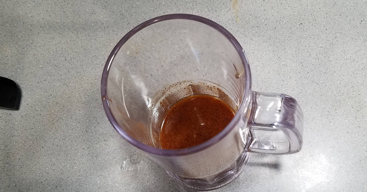 Evil Tea ingredients mixed in a mug
