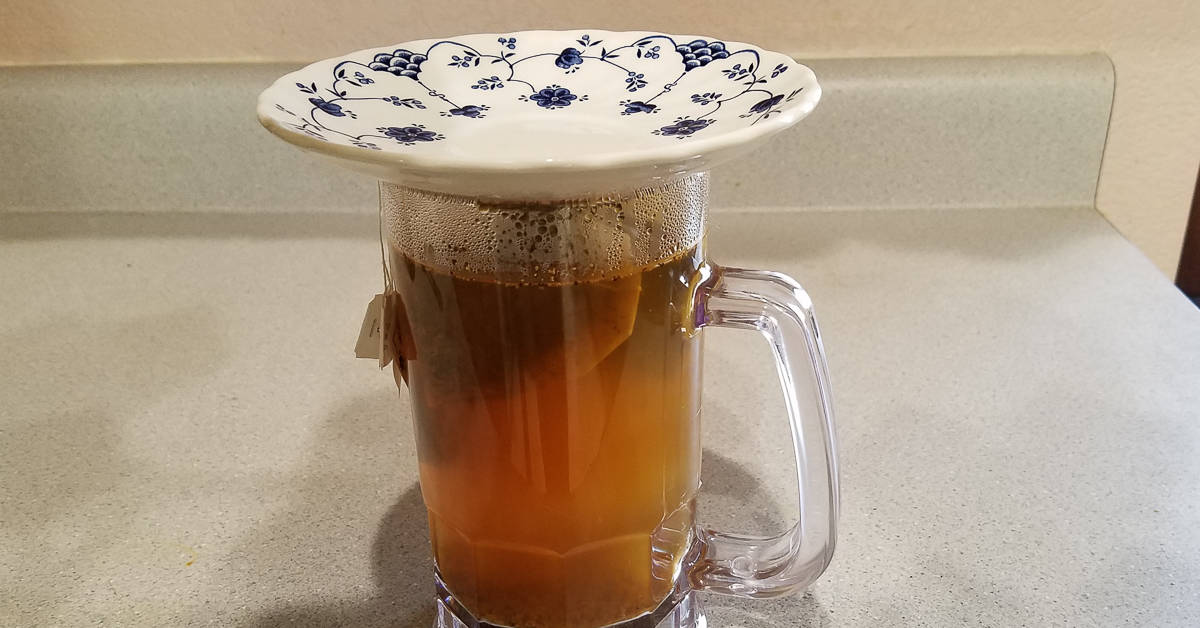 Evil Tea steeping for 10 minutes
