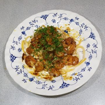 Moroccan Spiced Shrimp Fettuccine