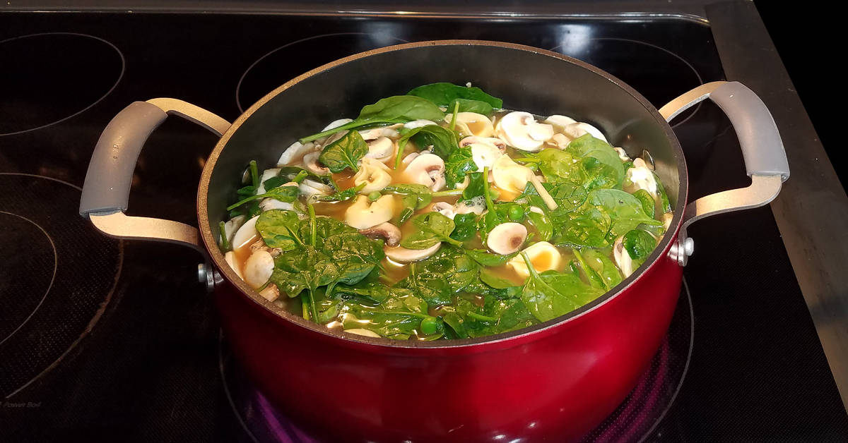 Tortellini Soup everything in the pot