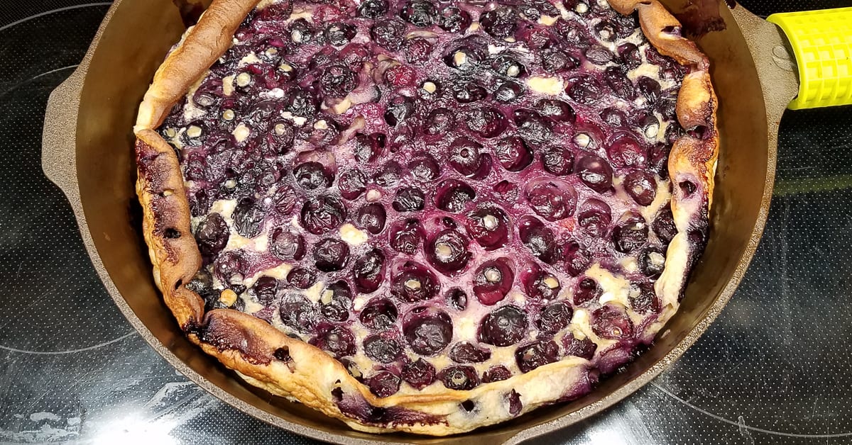 Blueverry Clafoutis out of the oven