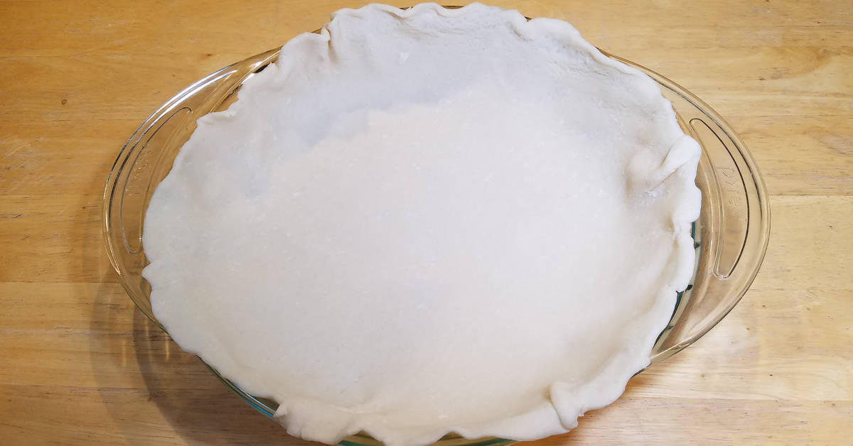 Moroccan Chicken Pot Pie bottom crust in pie disn