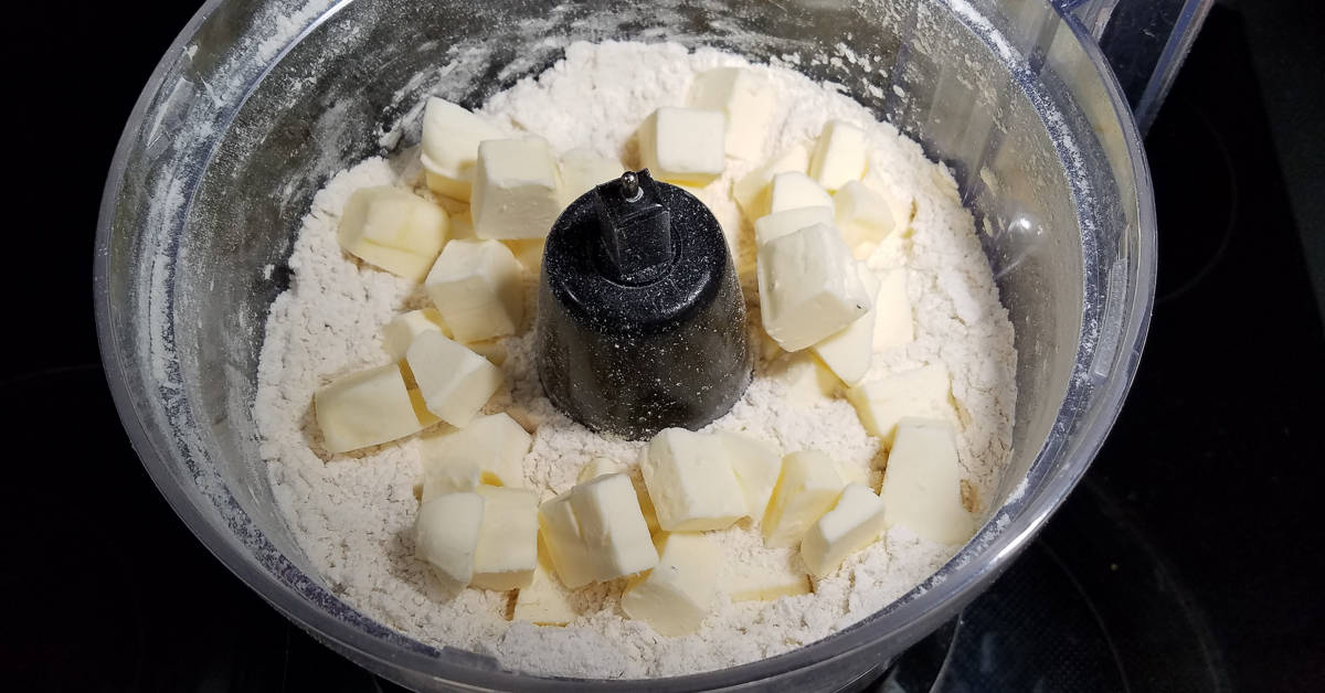 Triple Ginger Scones butter added to food processor