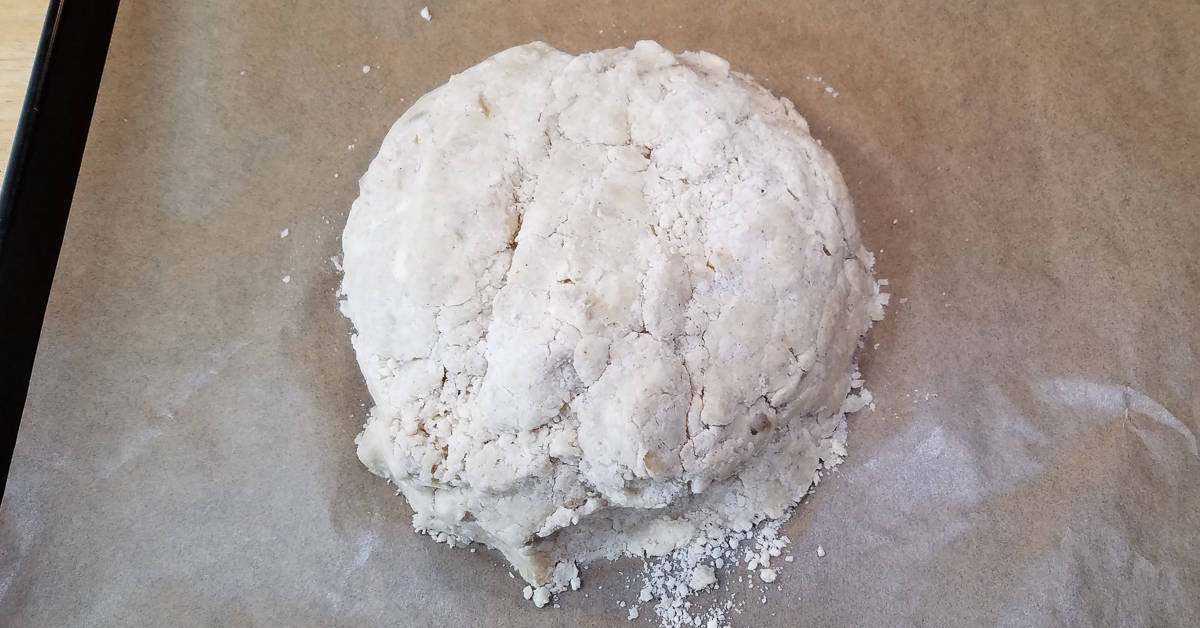 Triple Ginger Scones dough formed into a ball