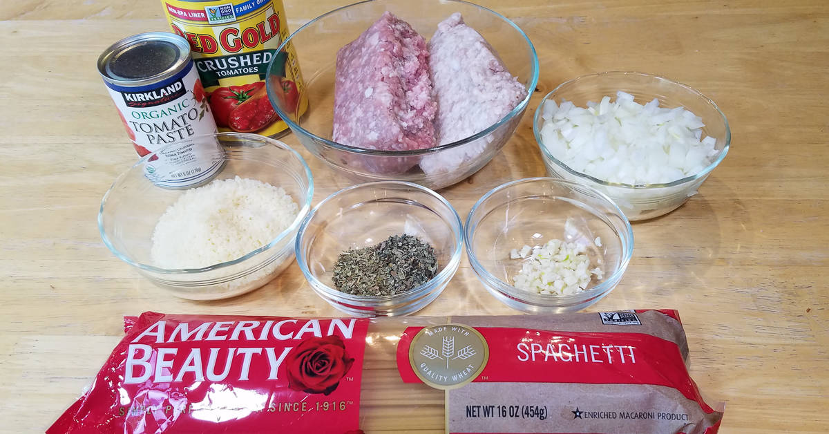 Bolognese Sauce ingredients
