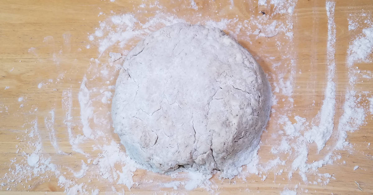 Chai Spiced Scones dough mixed and formed into a circle