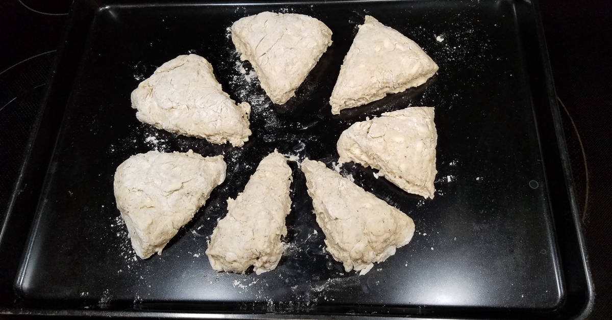 Chai Spiced Scones on a baking pan