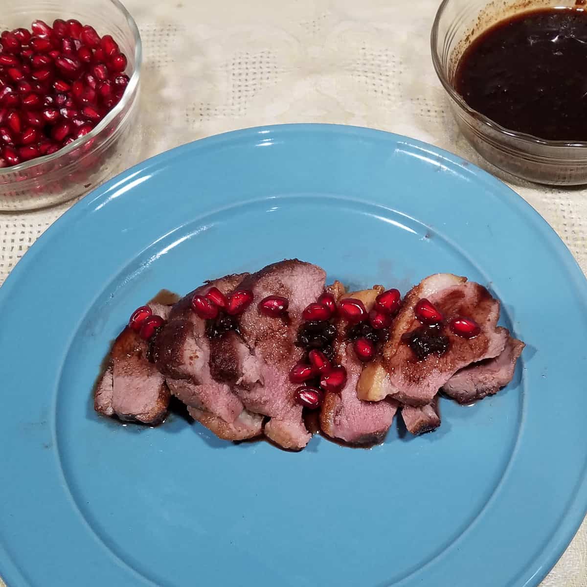 Roast Duck with Pomegranate Sauce
