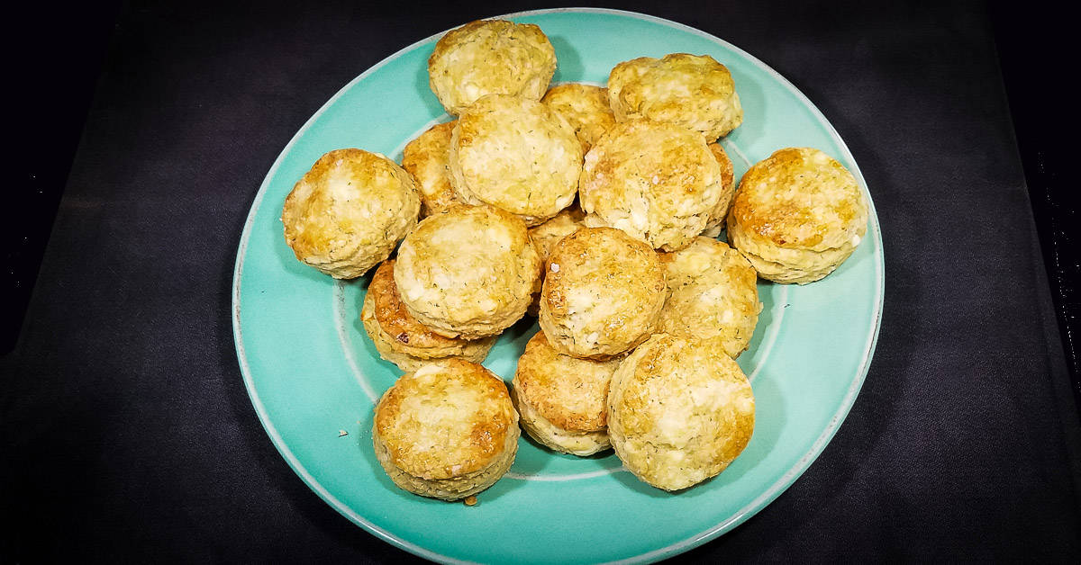 Savory Greek Flavored Scones on a plate