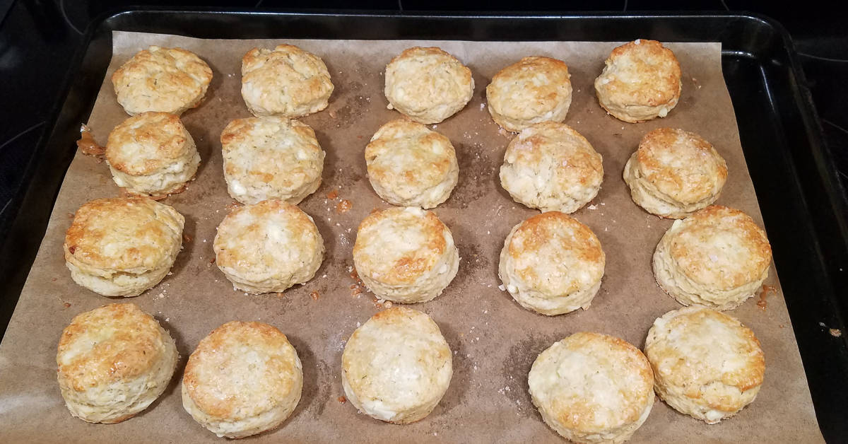 Savory Greek Flavored Scones out of the oven