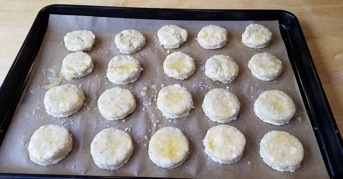 Savory Greek Flavored Scones ready to go into the oven