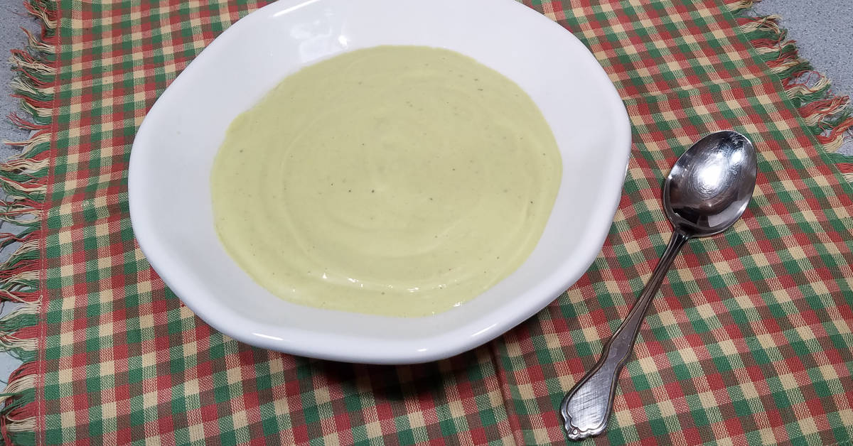 Spanish Style Avocado Soup in a bowl
