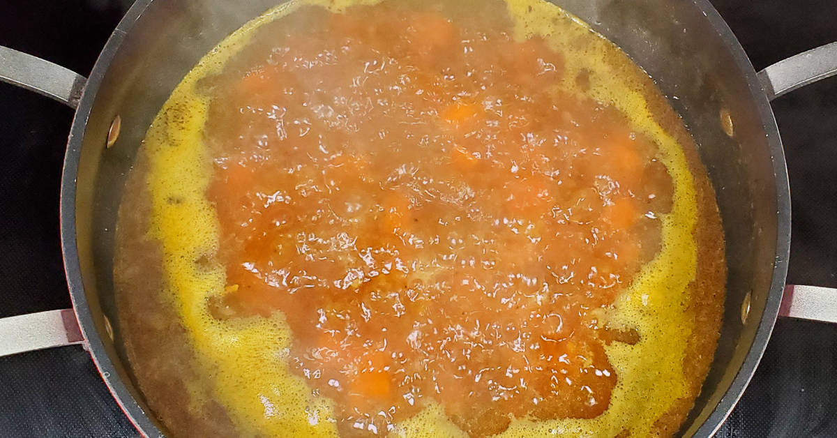 Spiced Carrot Ginger Soup simmering