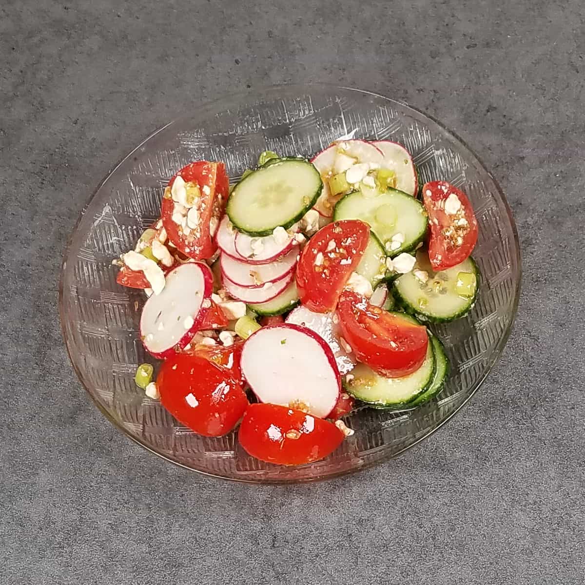Cucumber Tomato and Radish Salad