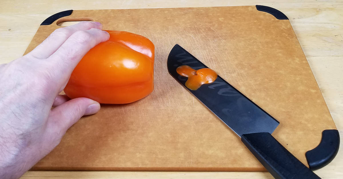 How to Prep Peppers bottom sliced off