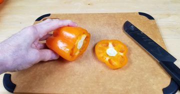 How to Prep Peppers top sliced off