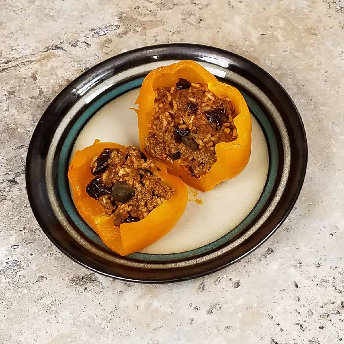 Middle eastern Flavored Stuffed Peppers sliced