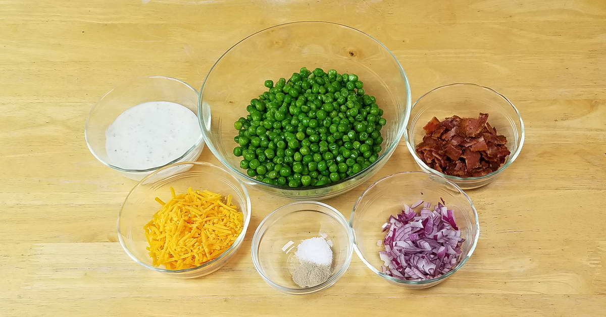 Pea Salad With Bacon ingredients