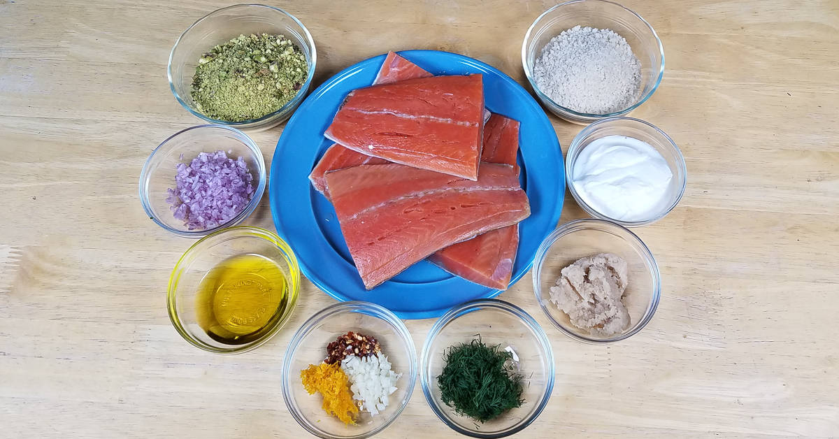 Salmon with Pistachio and Horseradish Crust ingredients