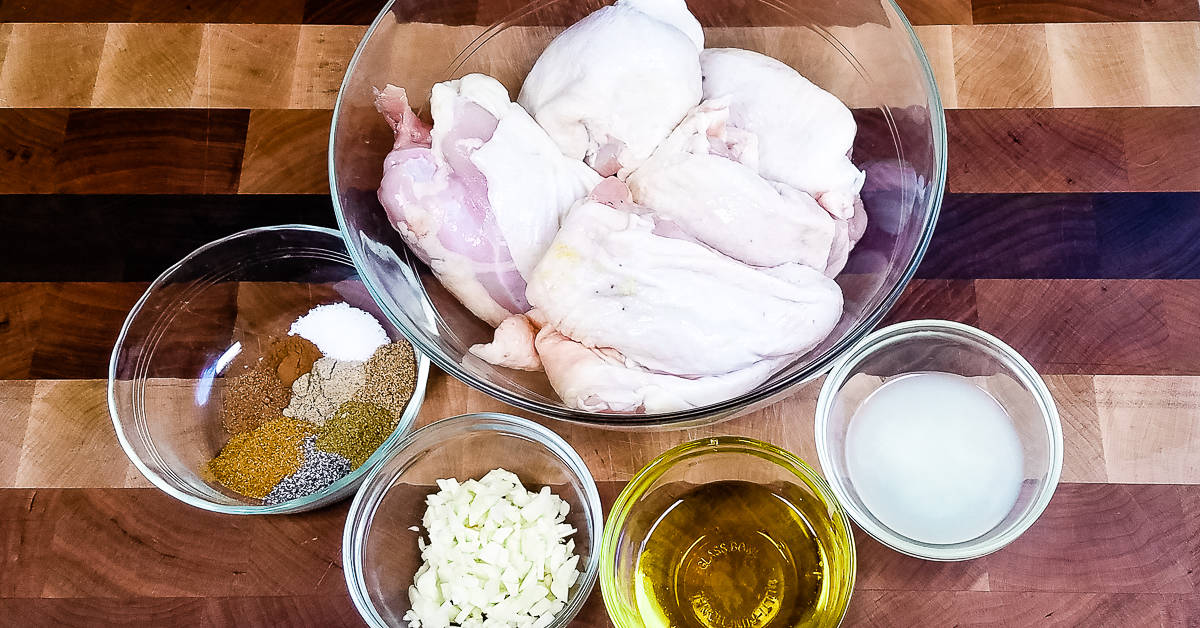 Middle Eastern Chicken and Rice chicken ingredients