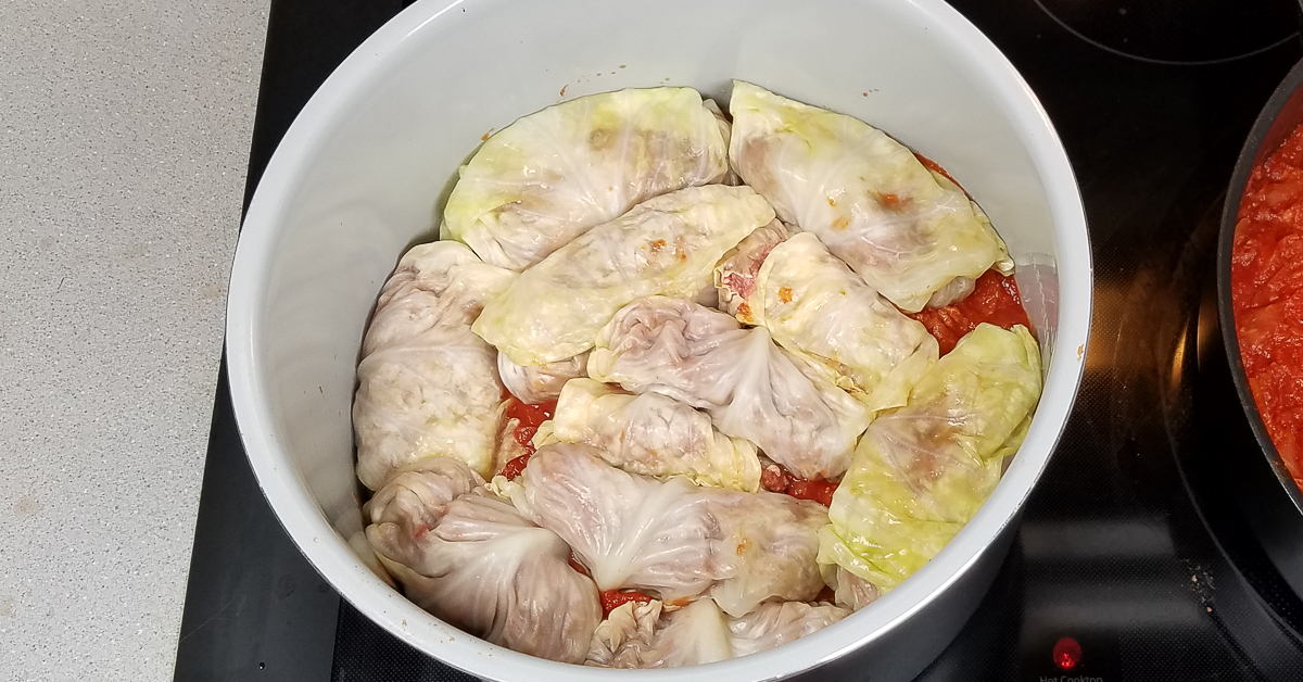 Ninja Foodie Stuffed Cabbage Rolls add another layer of cabbage rolls