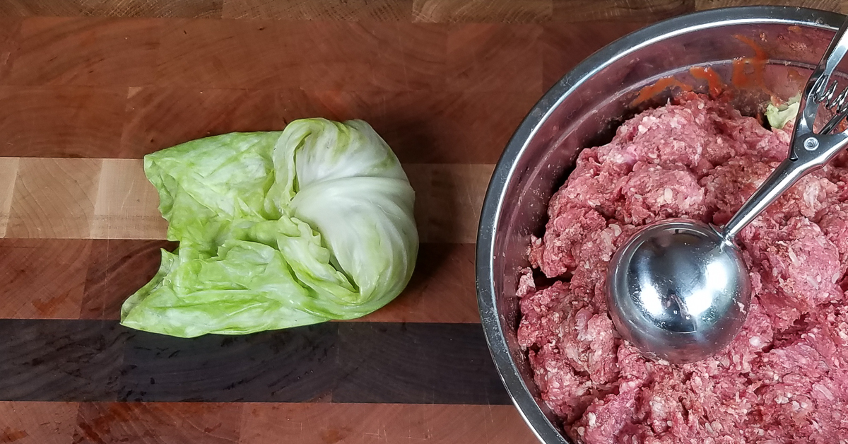 Ninja Foodie Stuffed Cabbage Rolls sides of cabbage folded in
