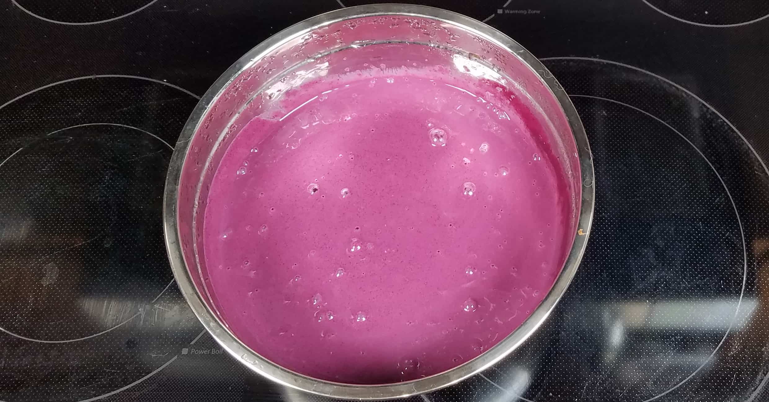 Spiced Blueberry Soup cornstarch slurry mixed into soup