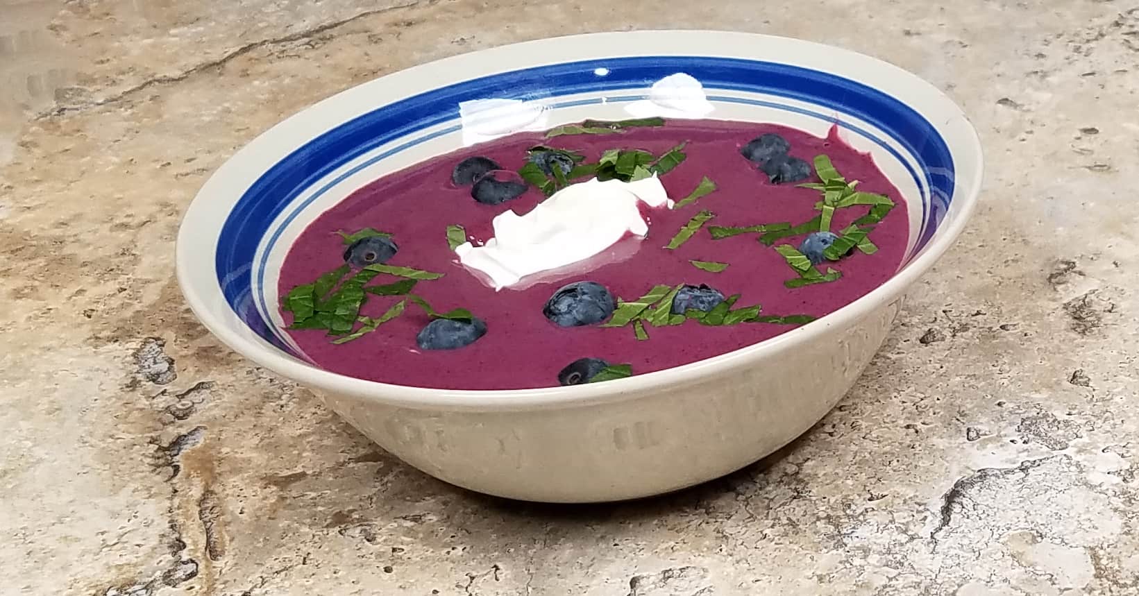 Spiced Blueberry Soup in a bowl