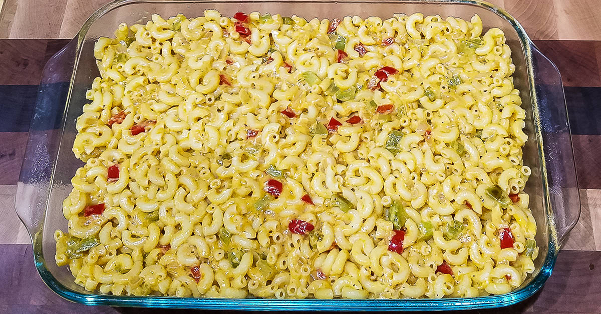 Spicy Mac and Cheese in a 9x13 pan