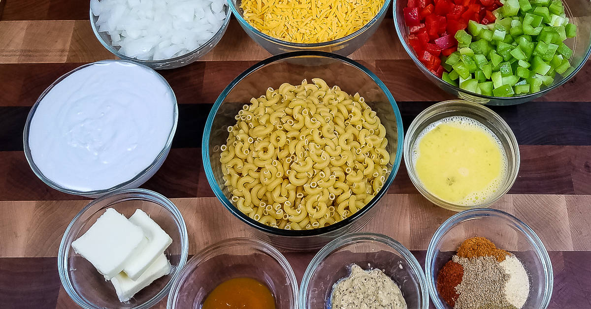 Spicy Mac and Cheese ingredients