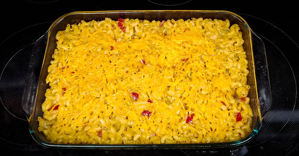Spicy Mac and Cheese out of the oven