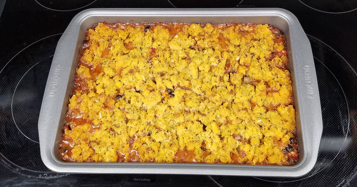 Tex Mex Casserole out of the oven