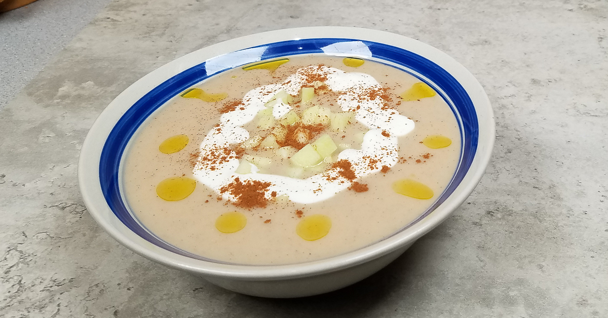 Turnip and Apple Soup in a bowl