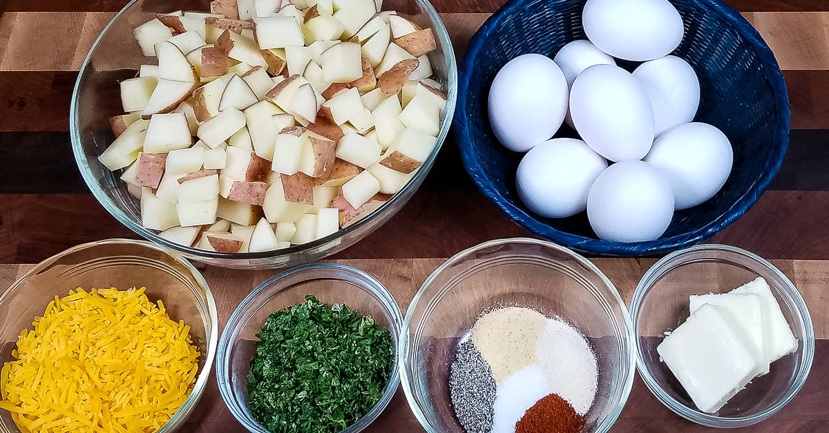 Pan Fried Potatoes and Eggs ingredients