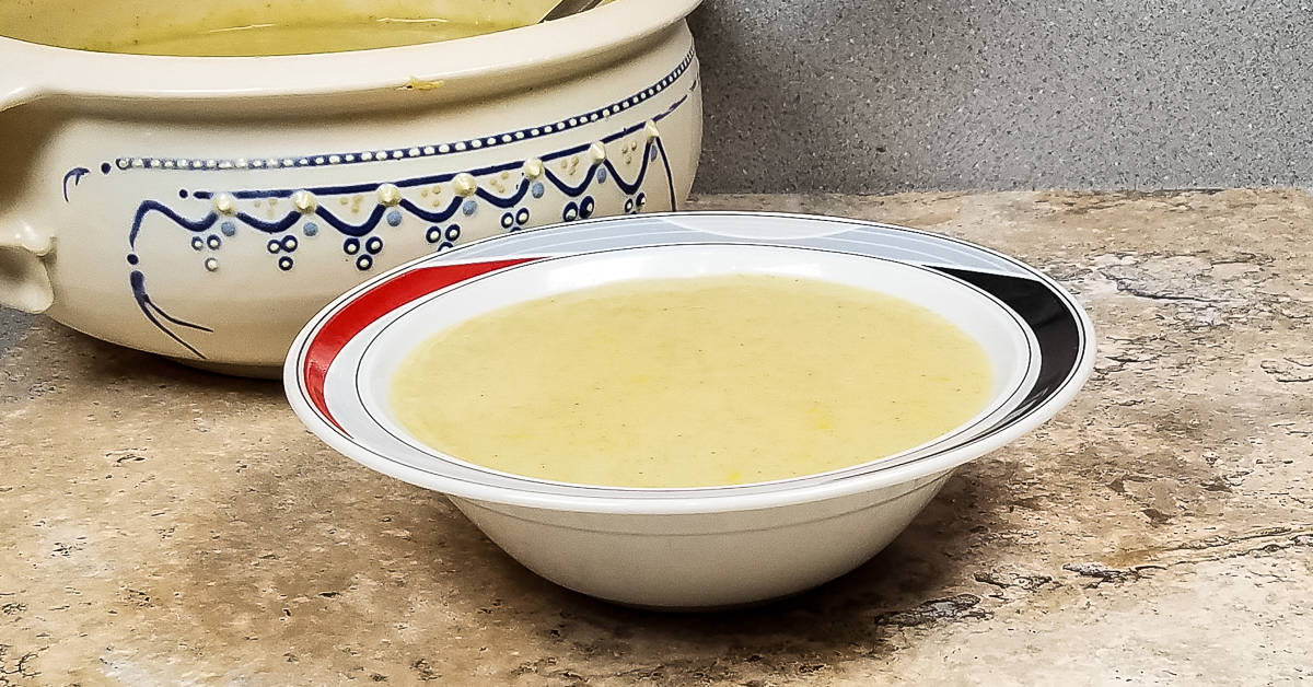 Creamy Zucchini Soup served in a bowl