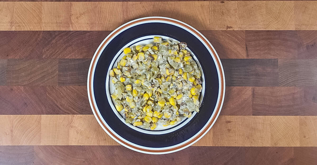 Hatch Chile Corn served on a plate