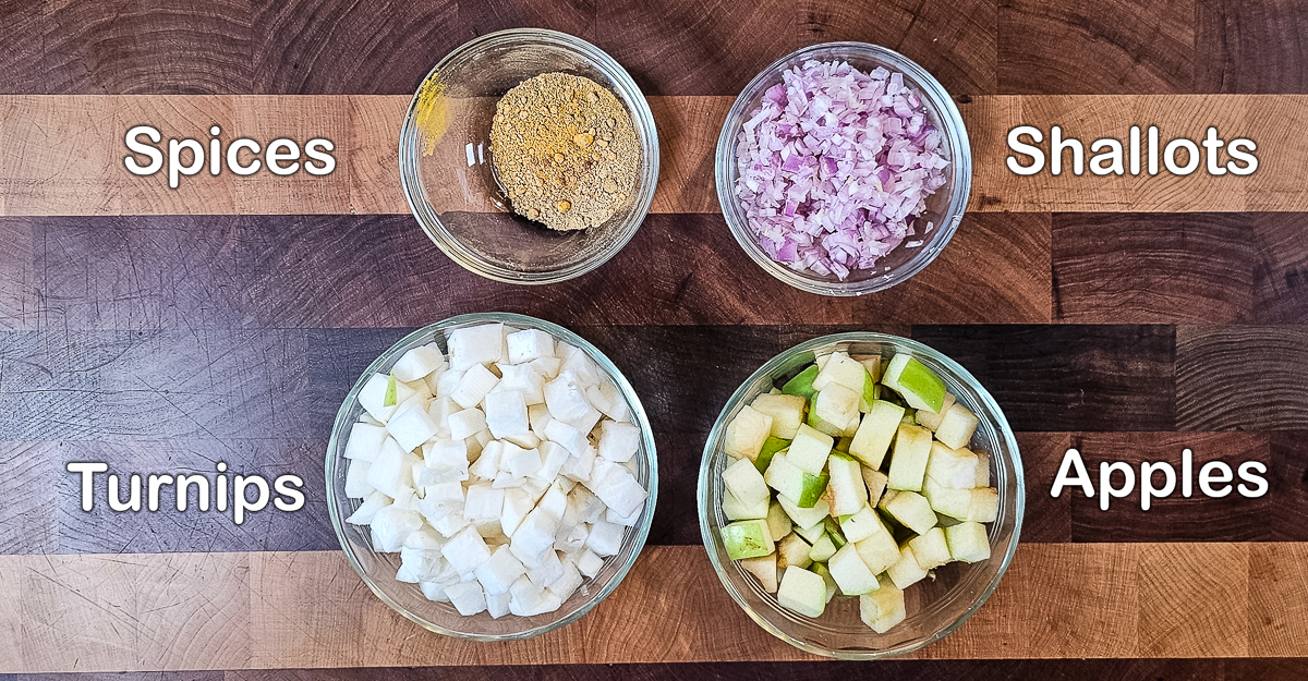 Turnip and Apple Soup ingredients