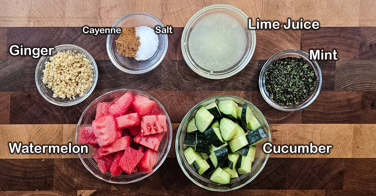 Watermelon and Cucumber Salad ingredients Edit