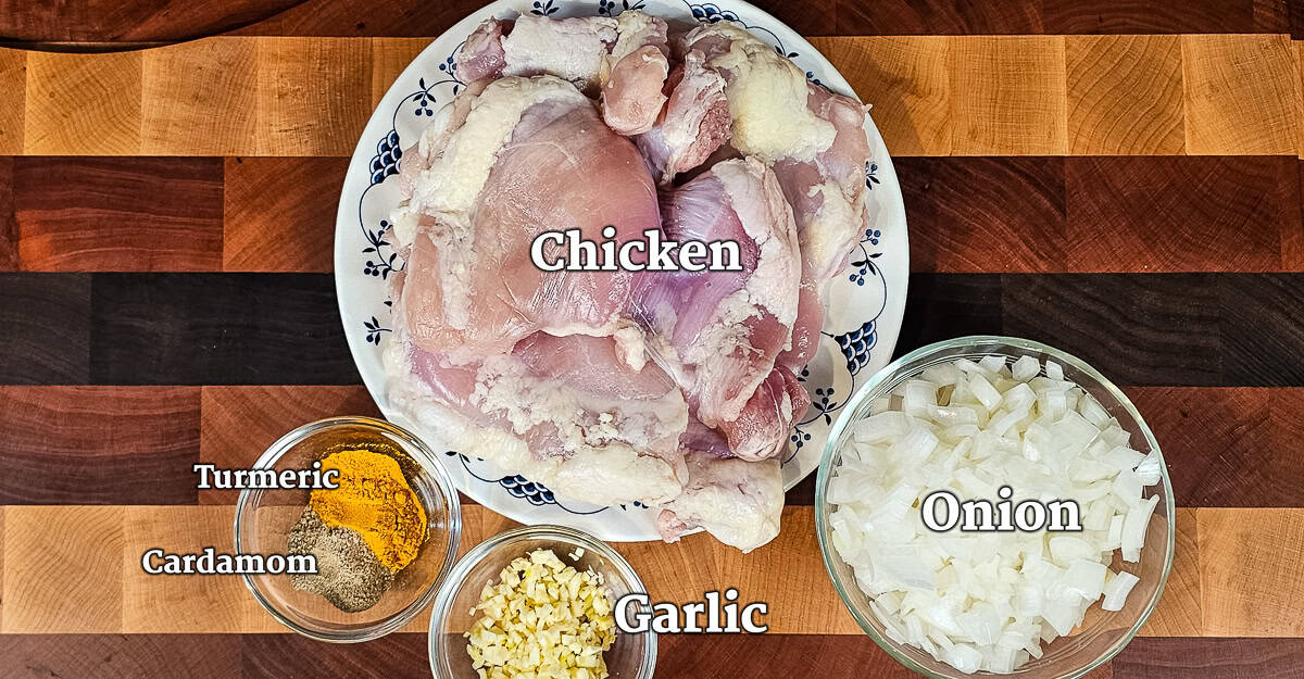 One Pot Chicken and Turmeric Rice chicken ingredients